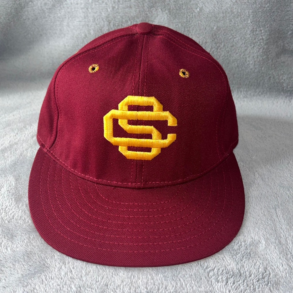 Vintage Pro-Line Cap Company SC Logo Maroon Baseball Hat Size 6 5/8 Made in USA